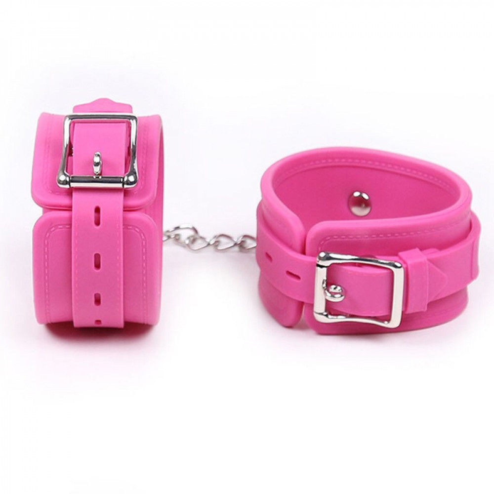 БДСМ игрушки - Силиконовые наручники Silicone hand cuff pink