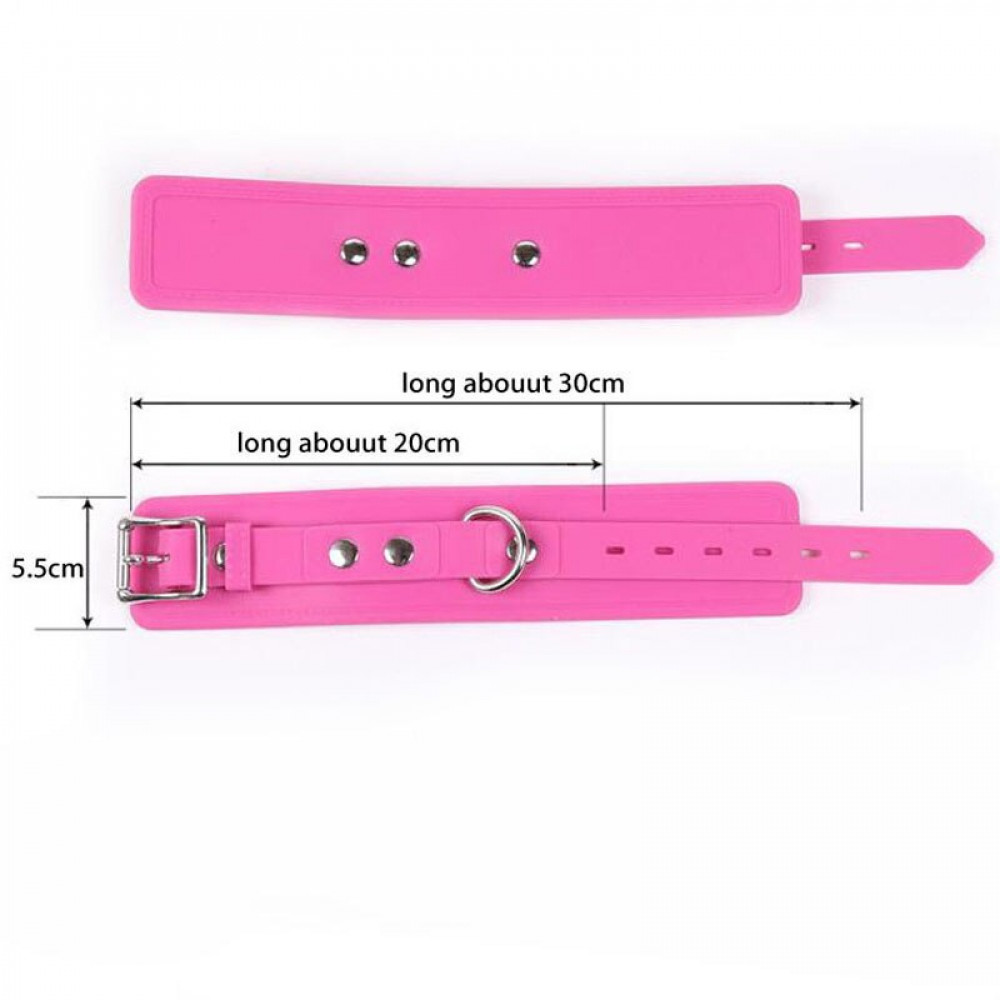 БДСМ игрушки - Силиконовые наручники Silicone hand cuff pink 5