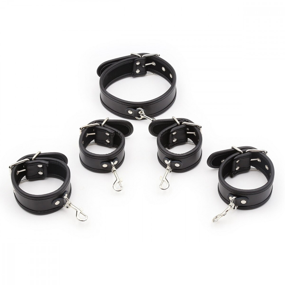 БДСМ игрушки - Система фиксации DS Fetish Collar with restraints black 1