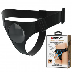 Трусики для страпону Pretty Love на ременях, чорні, 58-86 см