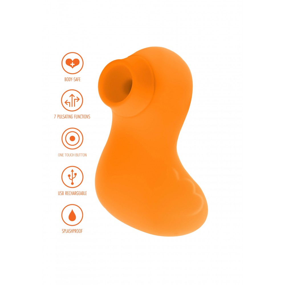 Секс игрушки - Вакуумный стимулятор клитора в виде уточки Toy Joy, желтый 1