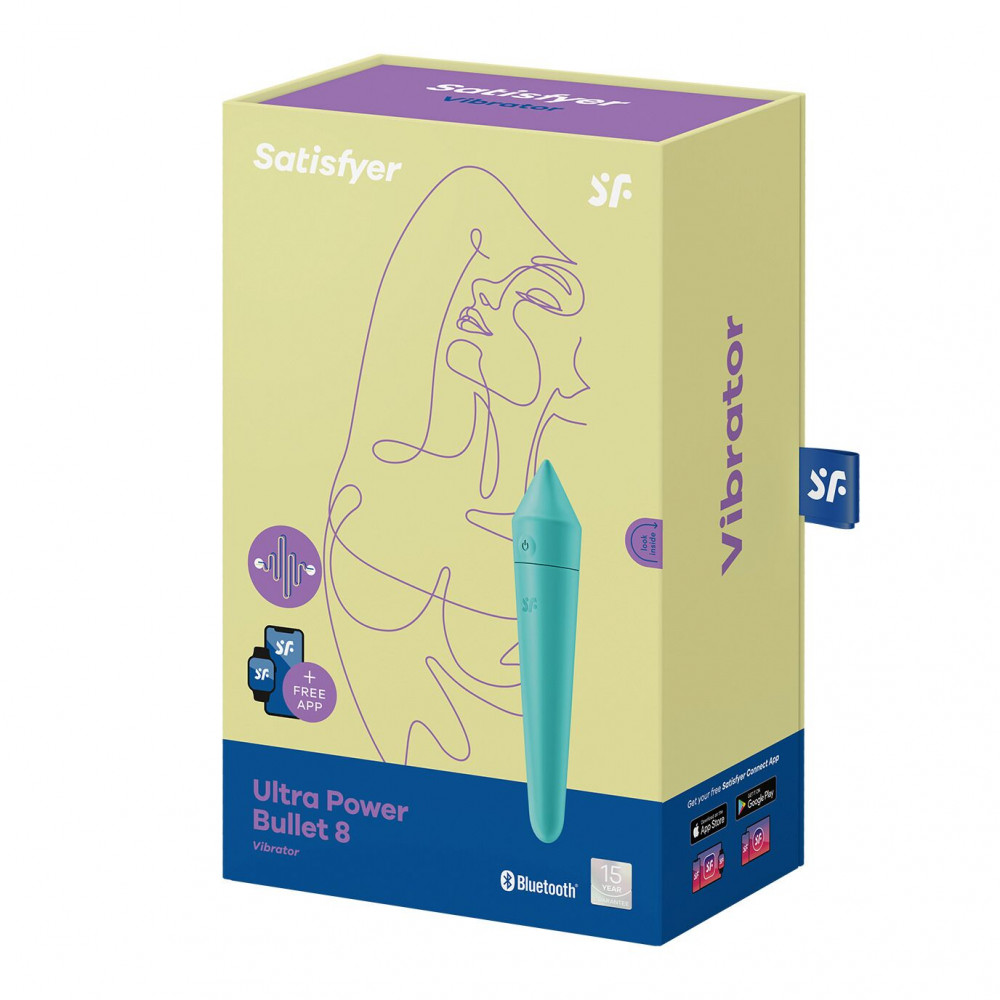 Клиторальный вибратор - Смарт мини-вибратор Satisfyer Ultra Power Bullet 8 Turquoise 1