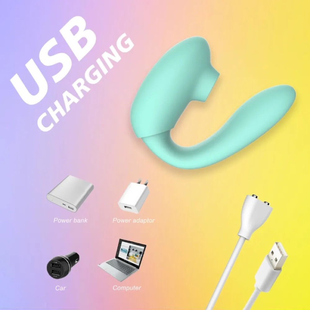 Різне - Вібратор подвійної стимуляції Every Night Toys вакуум з ефектом посмоктування та стимуляція точки G 9