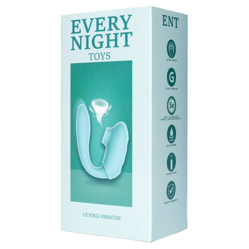 Різне - Вібратор подвійної стимуляції Every Night Toys вакуум з ефектом посмоктування та стимуляція точки G 12