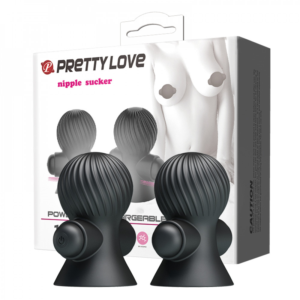  - Вібростимулятор для сосків PRETTY LOVE Nipple Sucker, чорний