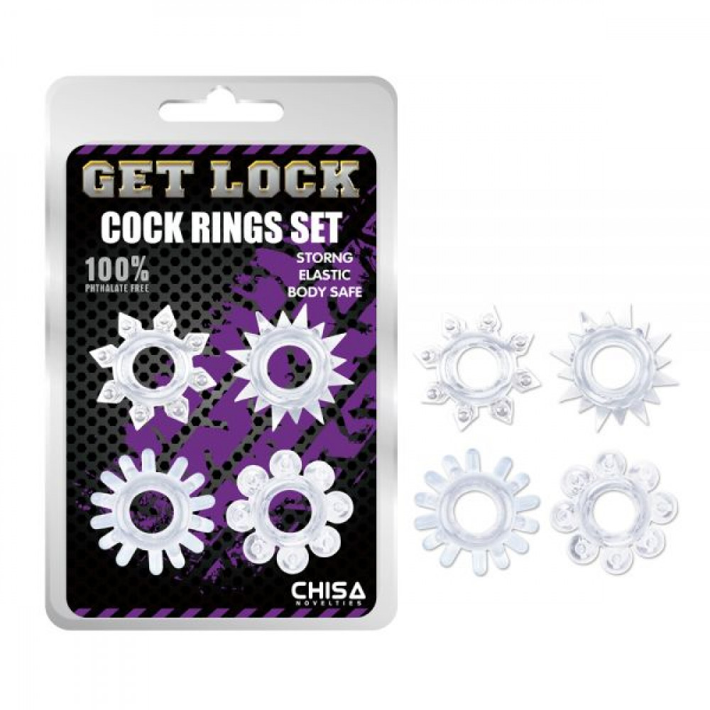 Эрекционное кольцо - Набор колец GK Power Cock Rings Set-Clear