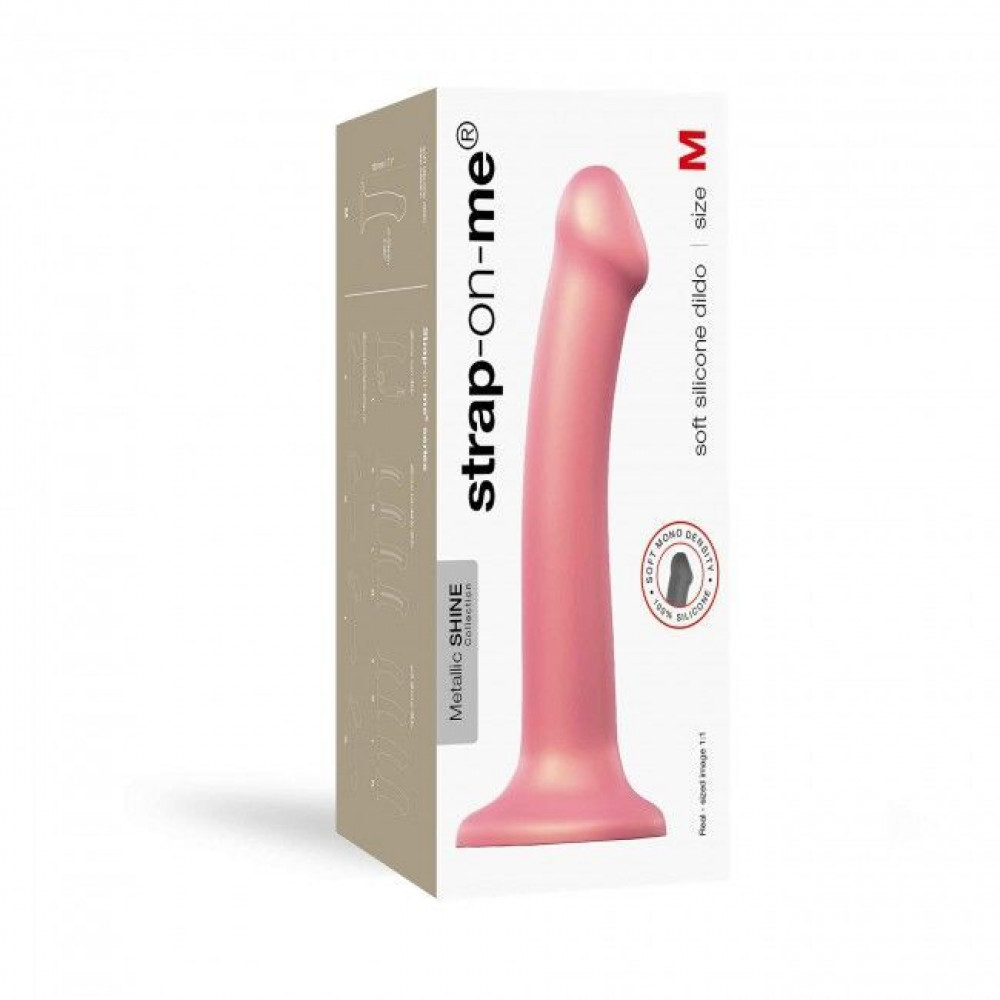 Секс игрушки - Насадка для страпона Strap-On-Me Mono Density Dildo Rose M (мятая упаковка!!!) 4