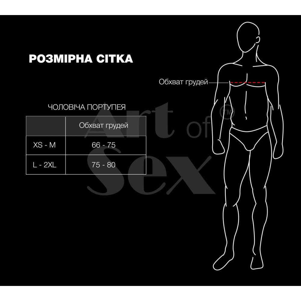  - Чоловіча портупея Art of Sex - Spartacus, екошкіра, колір чорний, розмір L-2XL 3