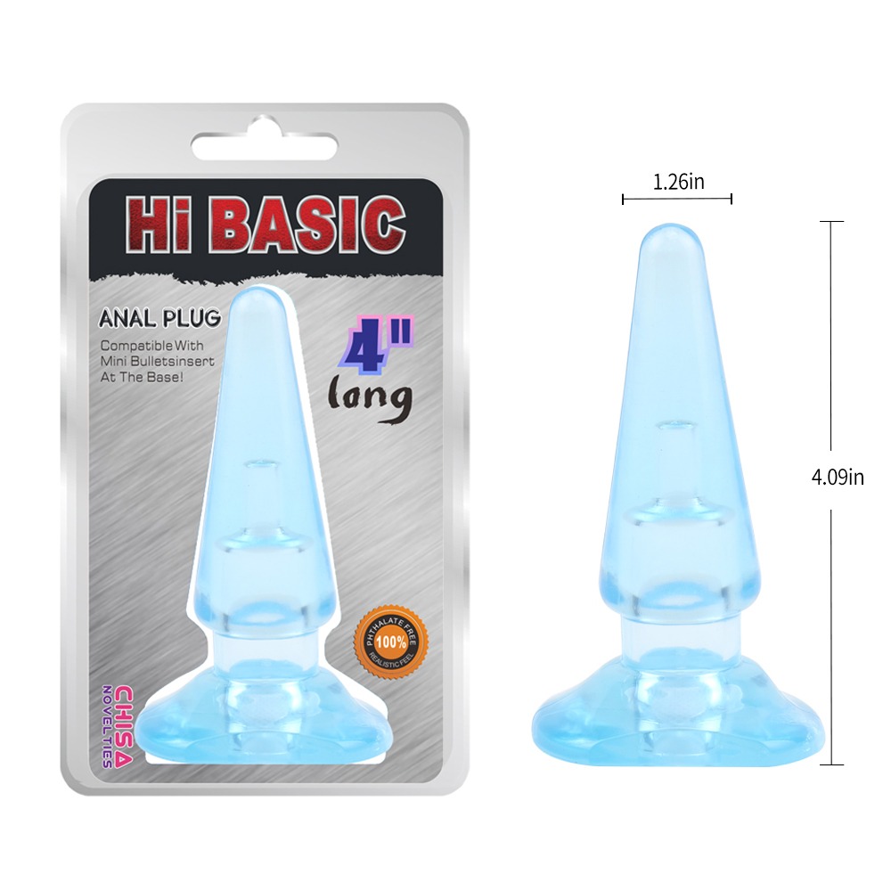  - Анальна пробка без вібро Chisa Hi-Basic 11 см/4 см, блакитний