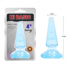 Анальна пробка без вібро Chisa Hi-Basic 11 см/4 см, блакитний