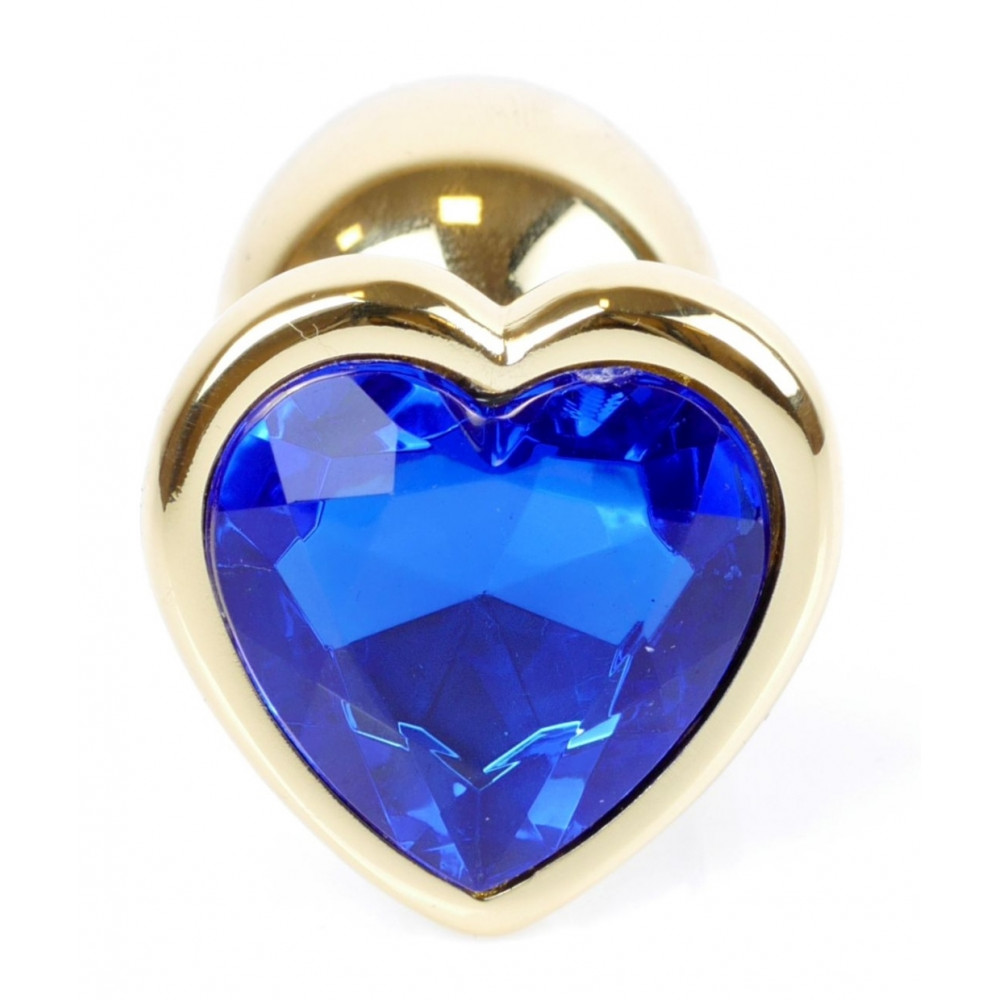 Анальные игрушки - Анальная пробка Boss Series - Jewellery Gold Heart PLUG Dark Blue S, BS6400041 7