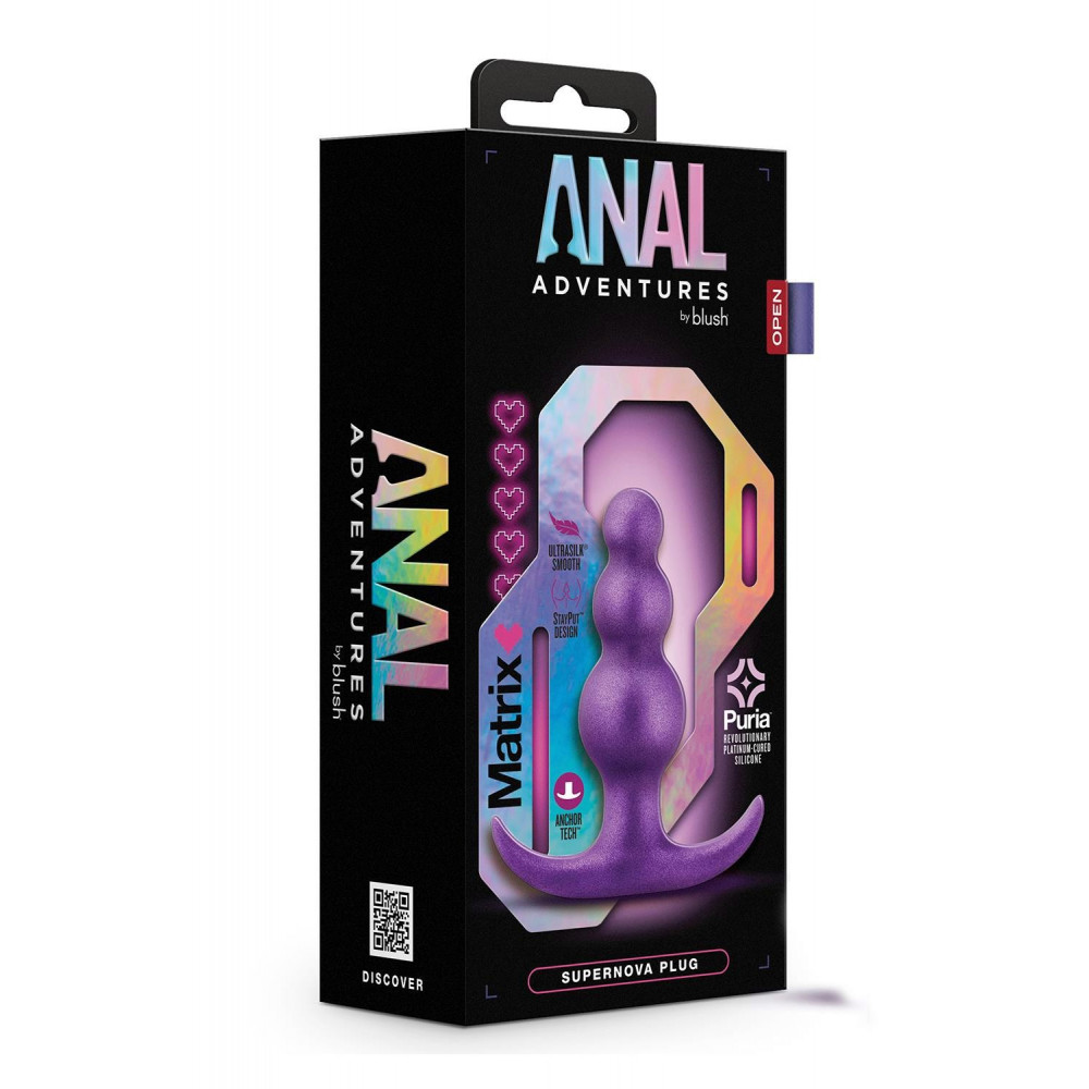 Секс игрушки - Анальная пробка, фиолетовая ANAL ADVENTURES MATRIX SUPERNOVA PLUG 2