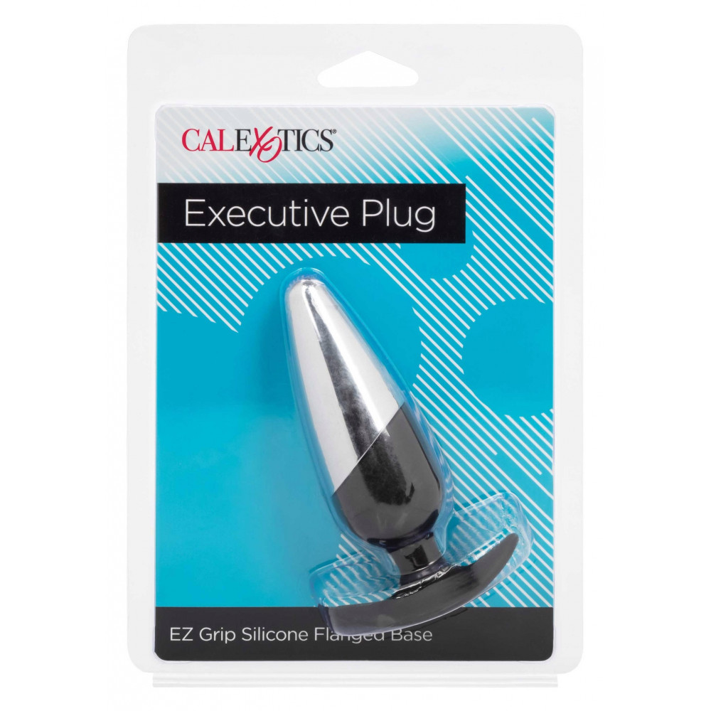 Секс игрушки - Анальная пробка силикон металл черная Executive Plug California Exotic 4