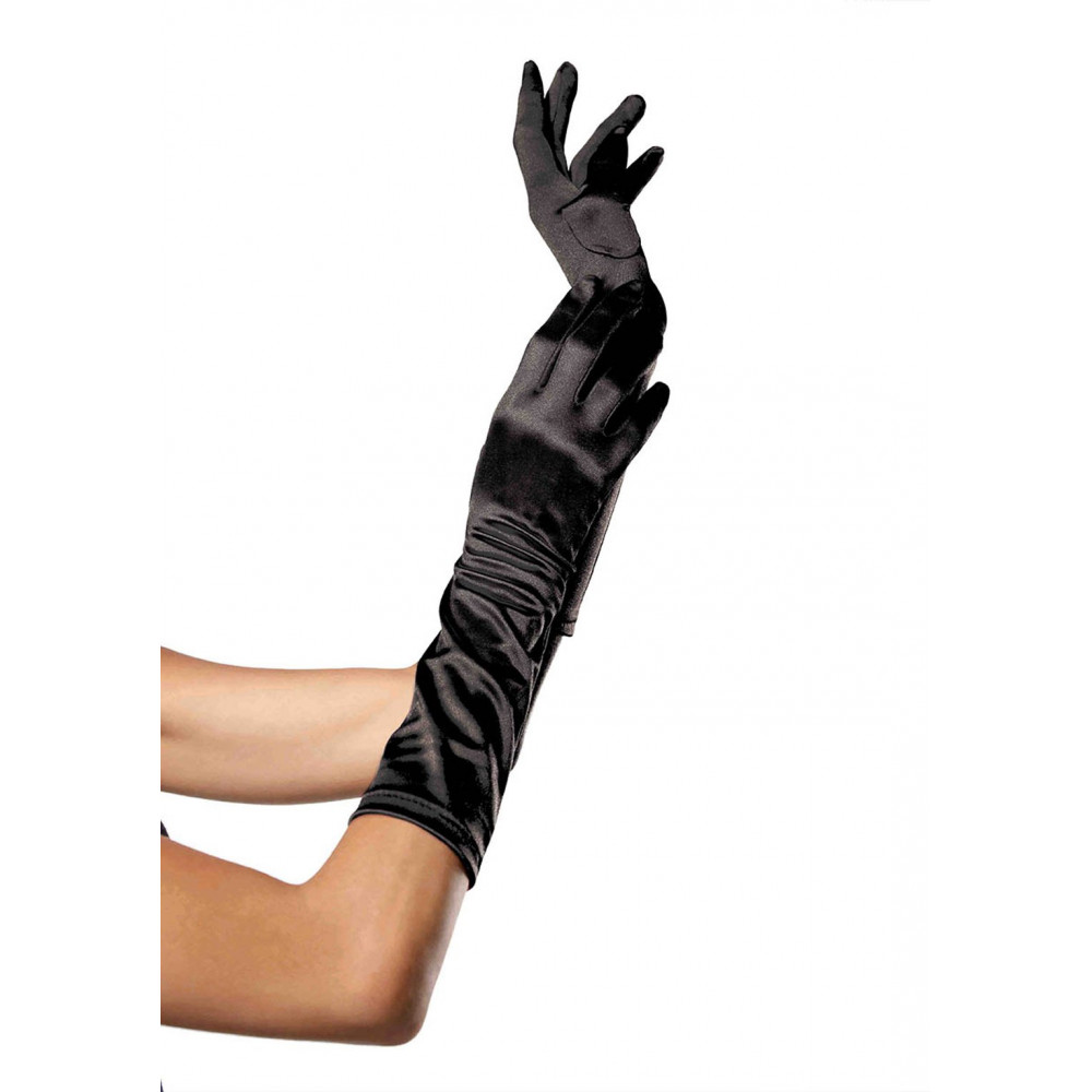 Эротическое белье - Атласные перчатки Leg Avenue Elbow Length Satin Gloves O/S