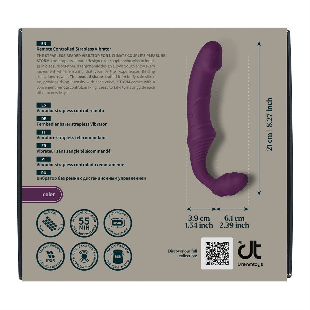 Страпоны - Безремневой вибрострапон Dream Toys Storm с дистанционным пультом, фиолетовый 6