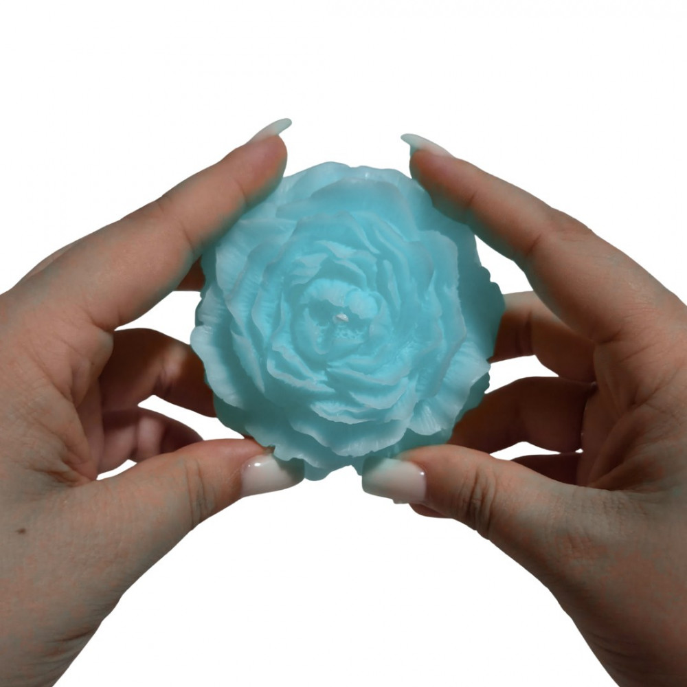 Різне - Свічка півонія люмінесцентна GlowKink низькотемпературна, голуба, L 5