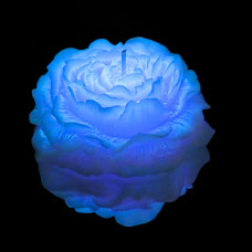 Свічка півонія люмінесцентна GlowKink низькотемпературна, голуба, L