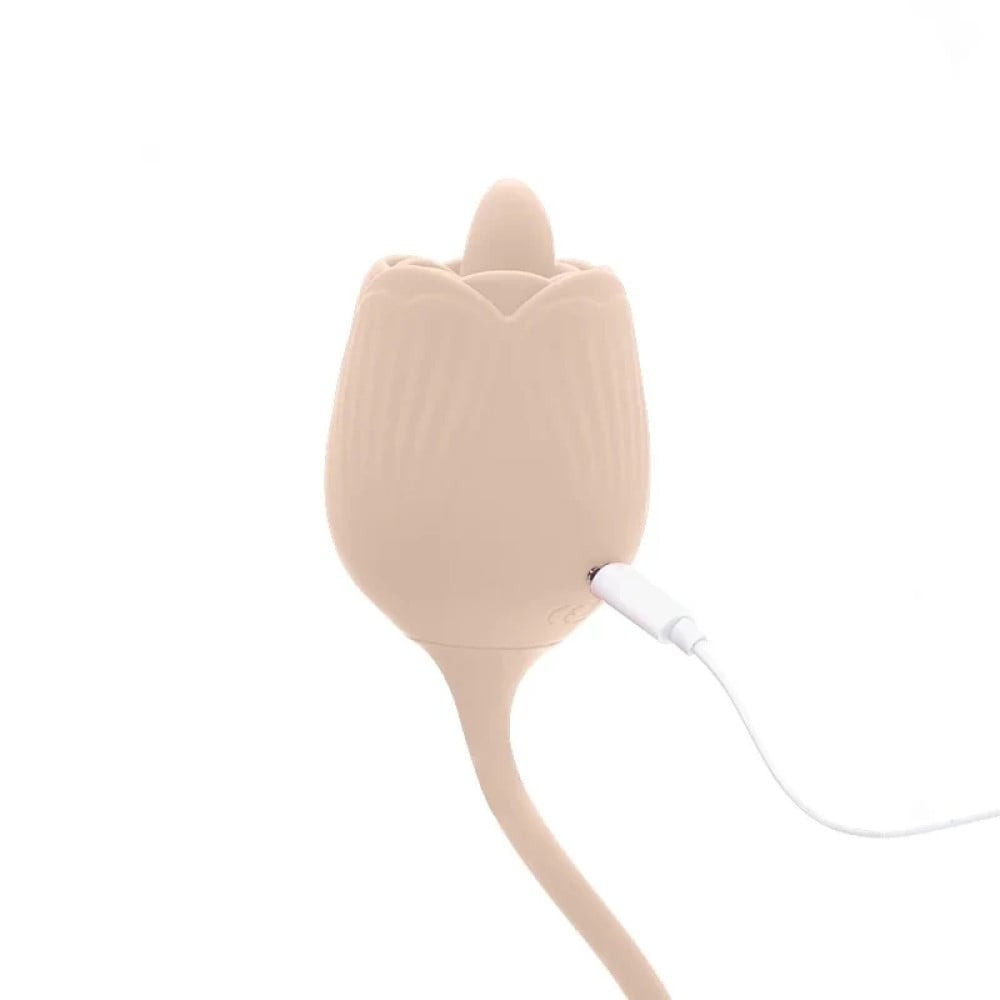 Різне - Подвійний вібратор трояндочка з ротацією 10 режимів Sweet Em Velvet Lure, жовтий 3