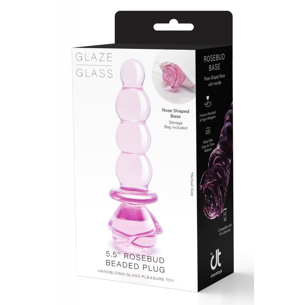Разное - Фаллоимитатор елочка из стекла Dream Toys Glaze Glass в форме бутона розы 7