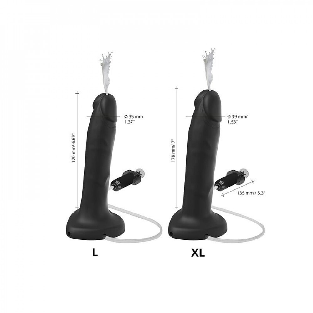 Секс игрушки - Фаллоимитатор с эффектом семяизвержения, реалистичный, черный, L Strap-On-Me 6