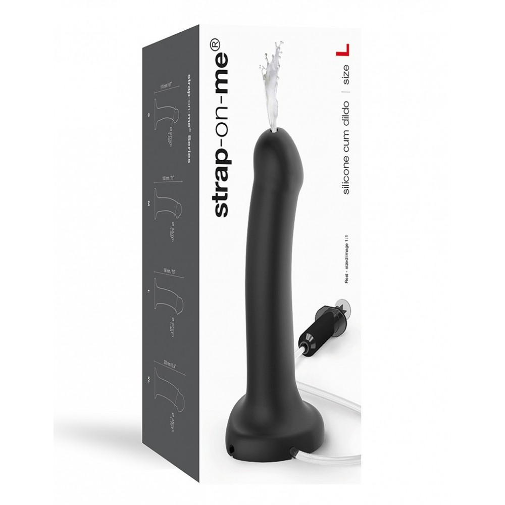 Секс игрушки - Фаллоимитатор с эффектом семяизвержения, реалистичный,черный , L Strap-On-Me 1