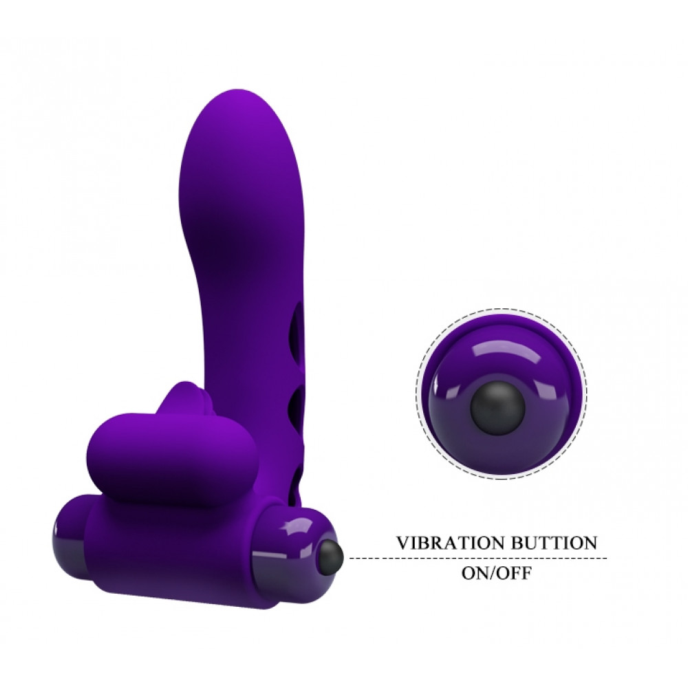 - Клиторальный стимулятор на палец Pretty Love - Orlando Finger Violet, BI-014836-1 8