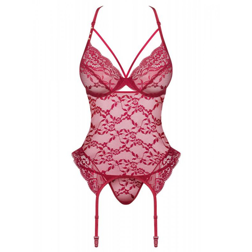 Разное - Комплект Obsessive Ivetta корсет и стринги S/M 4