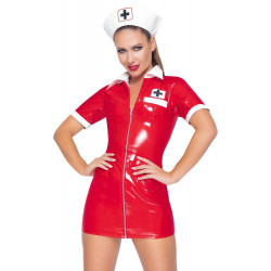 Костюм медсестры красный Black Level Vinyl Nurse red XL