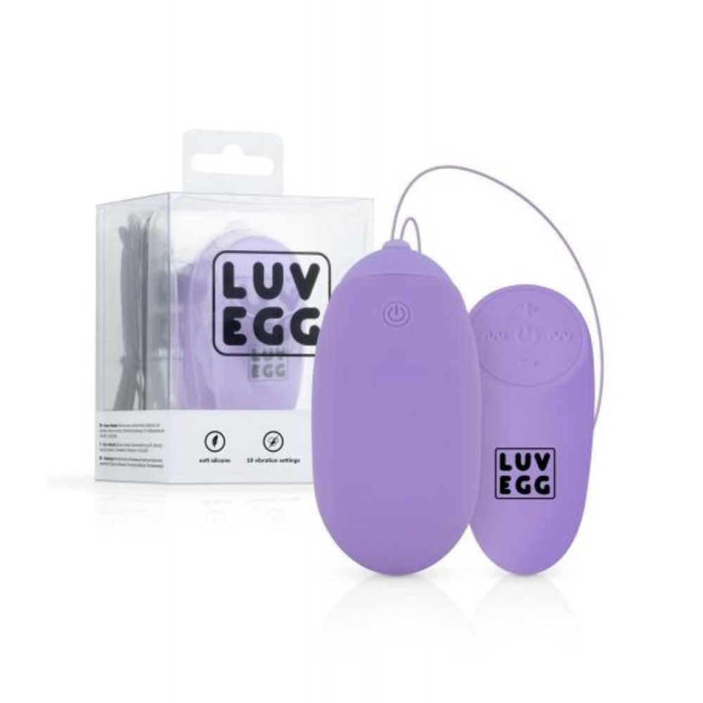 Вагинальные шарики - Вагинальное яйцо с вибрацией и дистанционным пультом Luv Egg XL лиловое 1