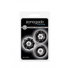 Набор эрекционных колец NS Novelties Renegade Dyno Cock Rings, черные, 3 шт