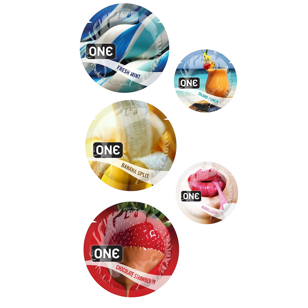 Презервативы - Презервативы One FlavorWaves латексные, набор разных вкусов, 5 шт