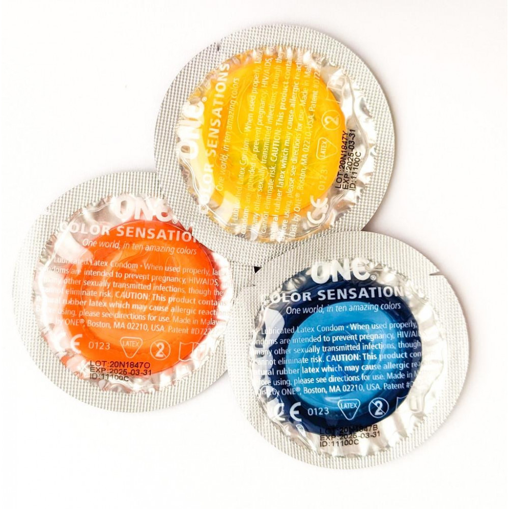 Презервативы - Набор латексных презервативов One Color Sensation силиконовой смазкой оранжевого цвета(цена за 5 шт) 4