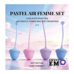 Набор вагинальных шариков Sweet Em, 4 шт с разным весом, фиолетовые, 2.8 х 14.5 см