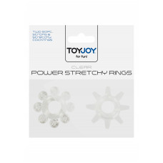 Набор из 2 шт колец на пенис Toy Joy - Power stretchy Rings Clear, 10459-CLEAR