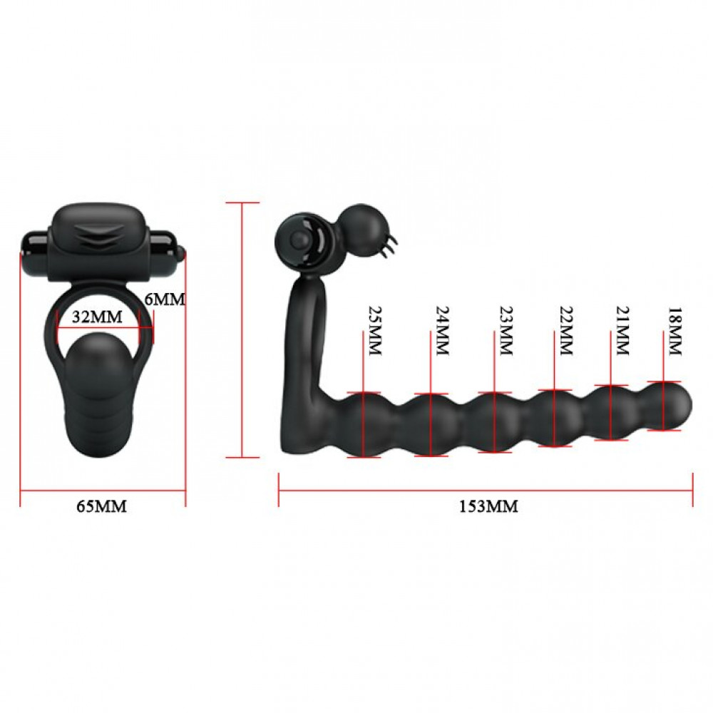 Эрекционные кольца и насадки на член - Насадка для анального секса с вибрацией PRETTY LOVE - Hercules Penis Sheath III, BI-210218 4
