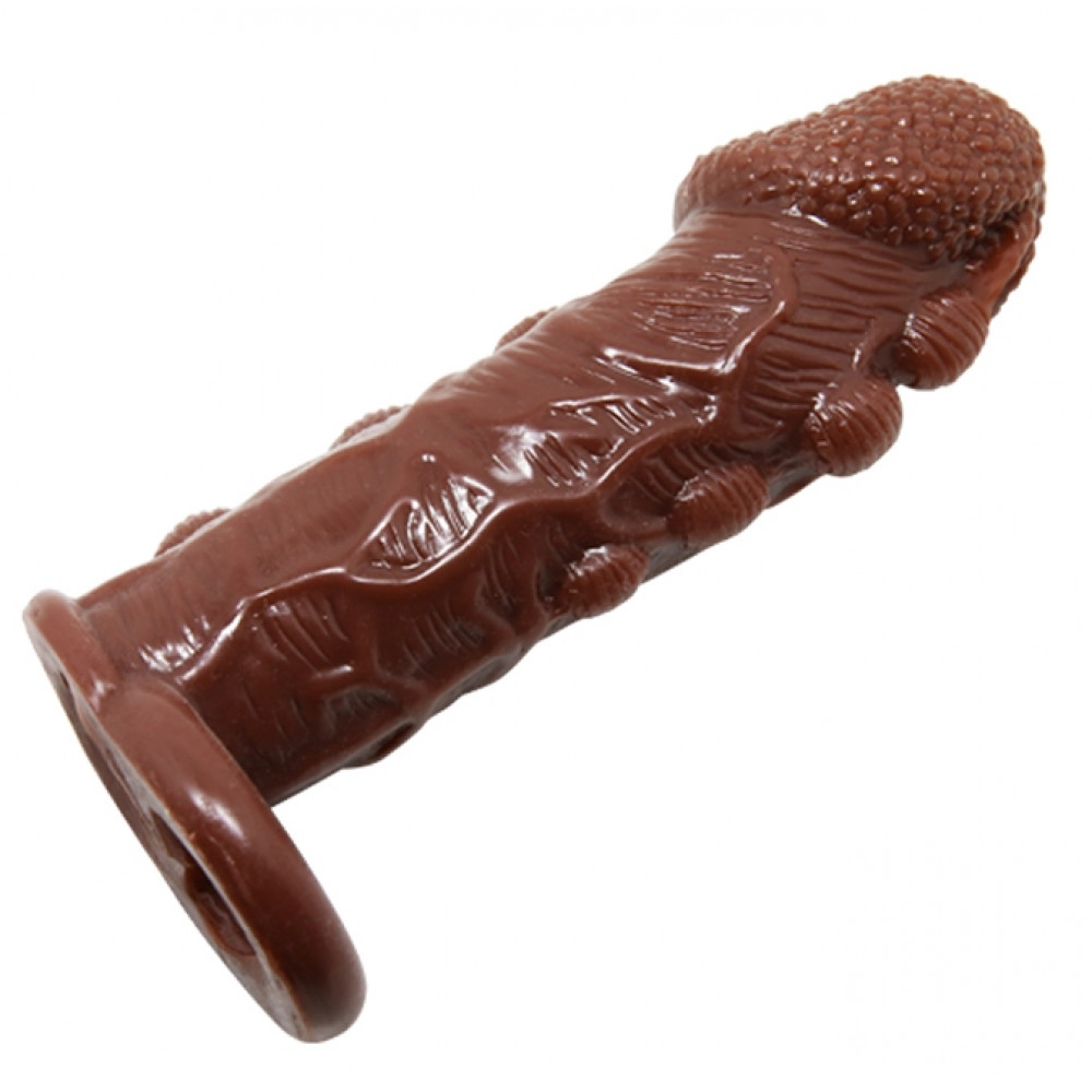  - Насадка - презерватив Brave Man, BI-016012 ( коричнева ) 3