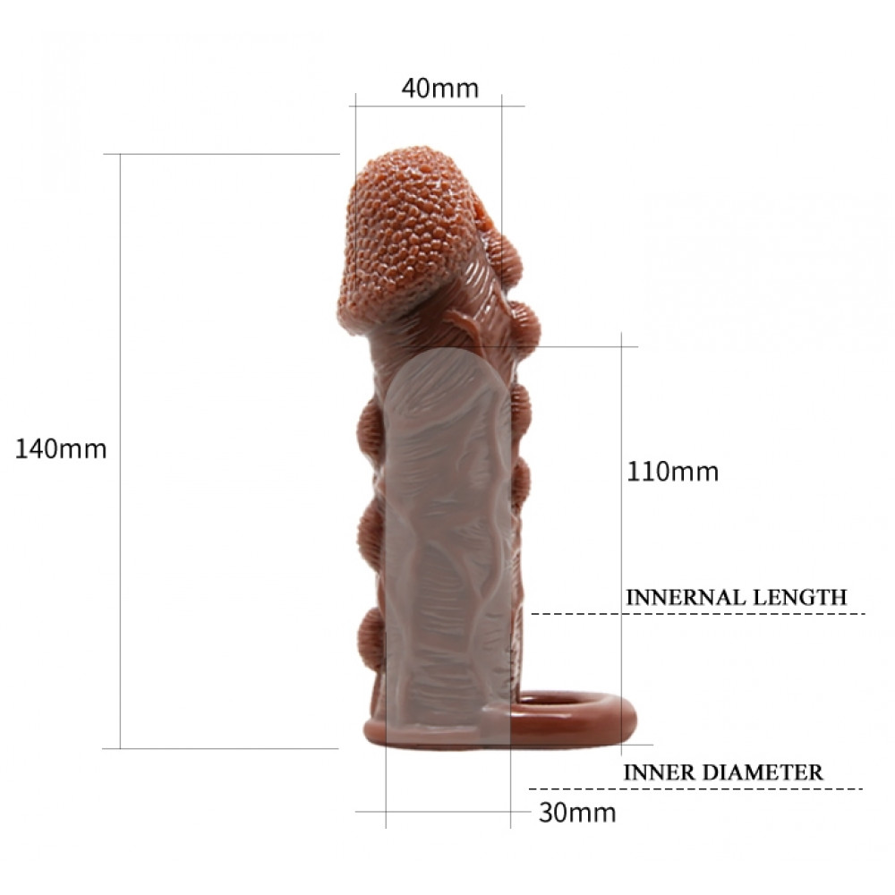  - Насадка - презерватив Brave Man, BI-016012 ( коричнева ) 5