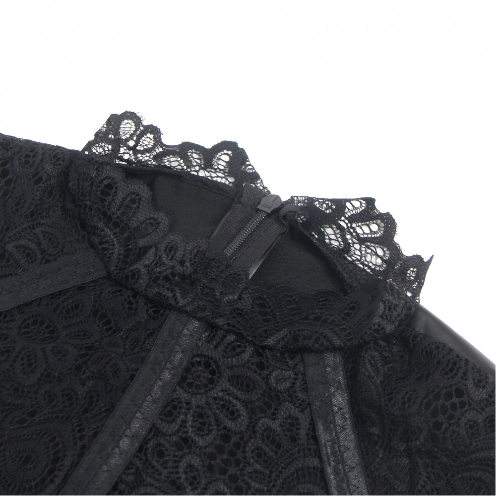 Різне - Сукня з мереживом Star Night з імітацією вінілу, чорна, S 5