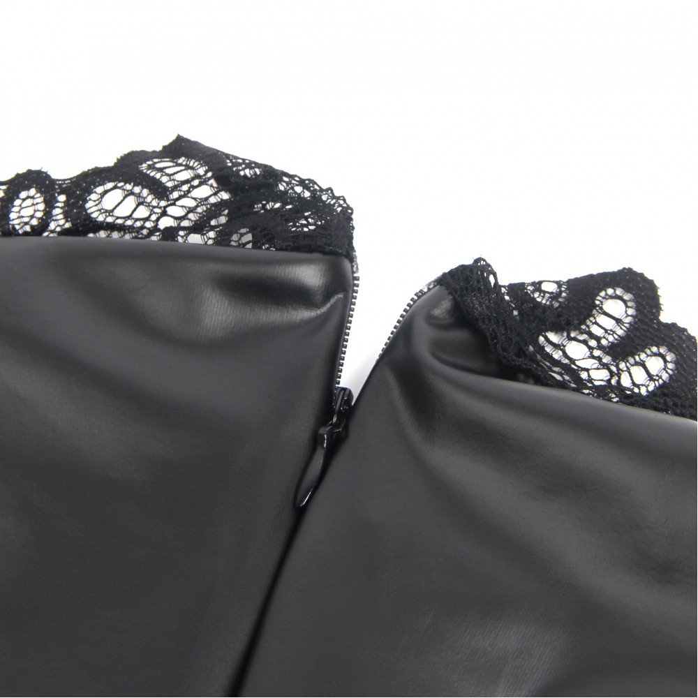 Різне - Сукня з мереживом Star Night з імітацією вінілу, чорна, S 7