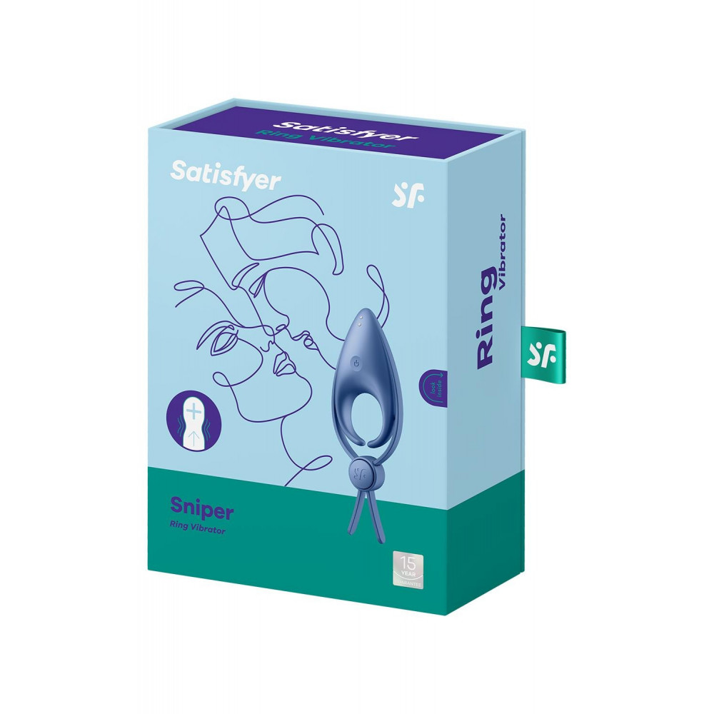 Разное - Регулируемое эрекционное кольцо Satisfyer Sniper с вибрацией, синее 3