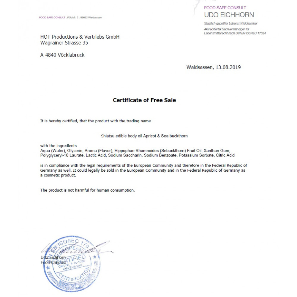 Разное - Съедобное масло для тела SHIATSU Абрикос и Облепиха, 75мл 5