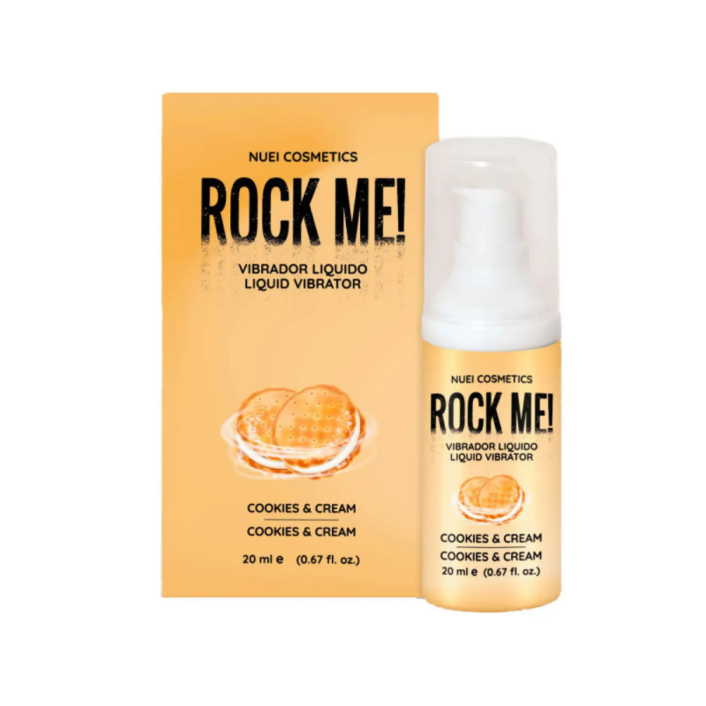 Средства для возбуждения - Жидкий вибратор NUEI ROCK ME со вкусом печенья и сливок, 20 мл