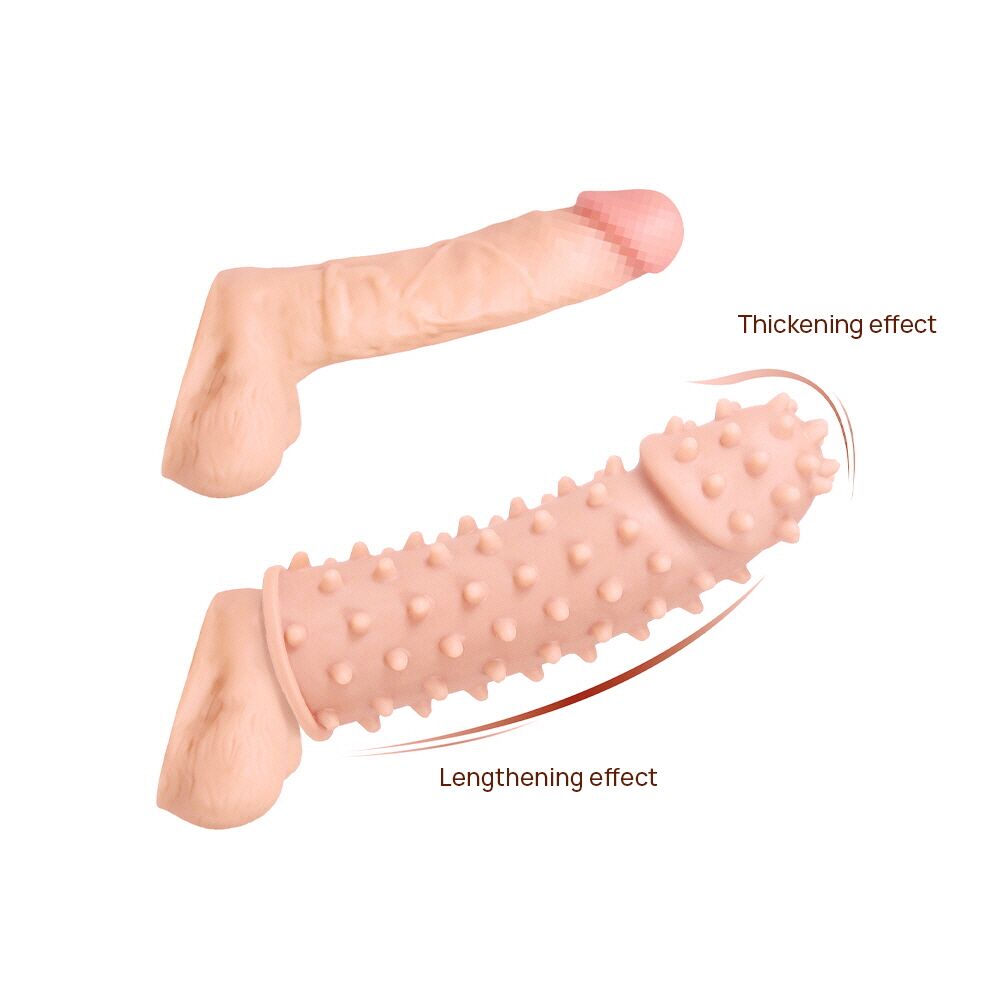 Эрекционные кольца без вибрации - Насадка на член Kokos Extreme Sleeve ES.03 размер M, утолщающая, стимулирующий рельеф 1