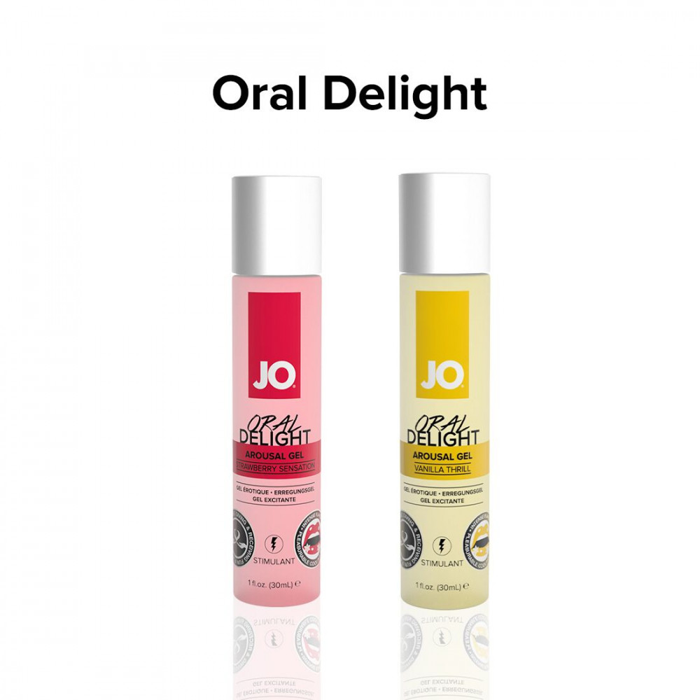 Стимулирующие средства и пролонгаторы - Гель для оральных ласк System JO Oral Delight - Strawberry Sensation (30 мл), эффект холод-тепло 1