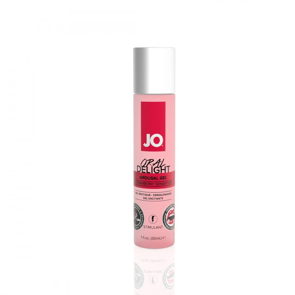 Стимулирующие средства и пролонгаторы - Гель для оральных ласк System JO Oral Delight - Strawberry Sensation (30 мл), эффект холод-тепло