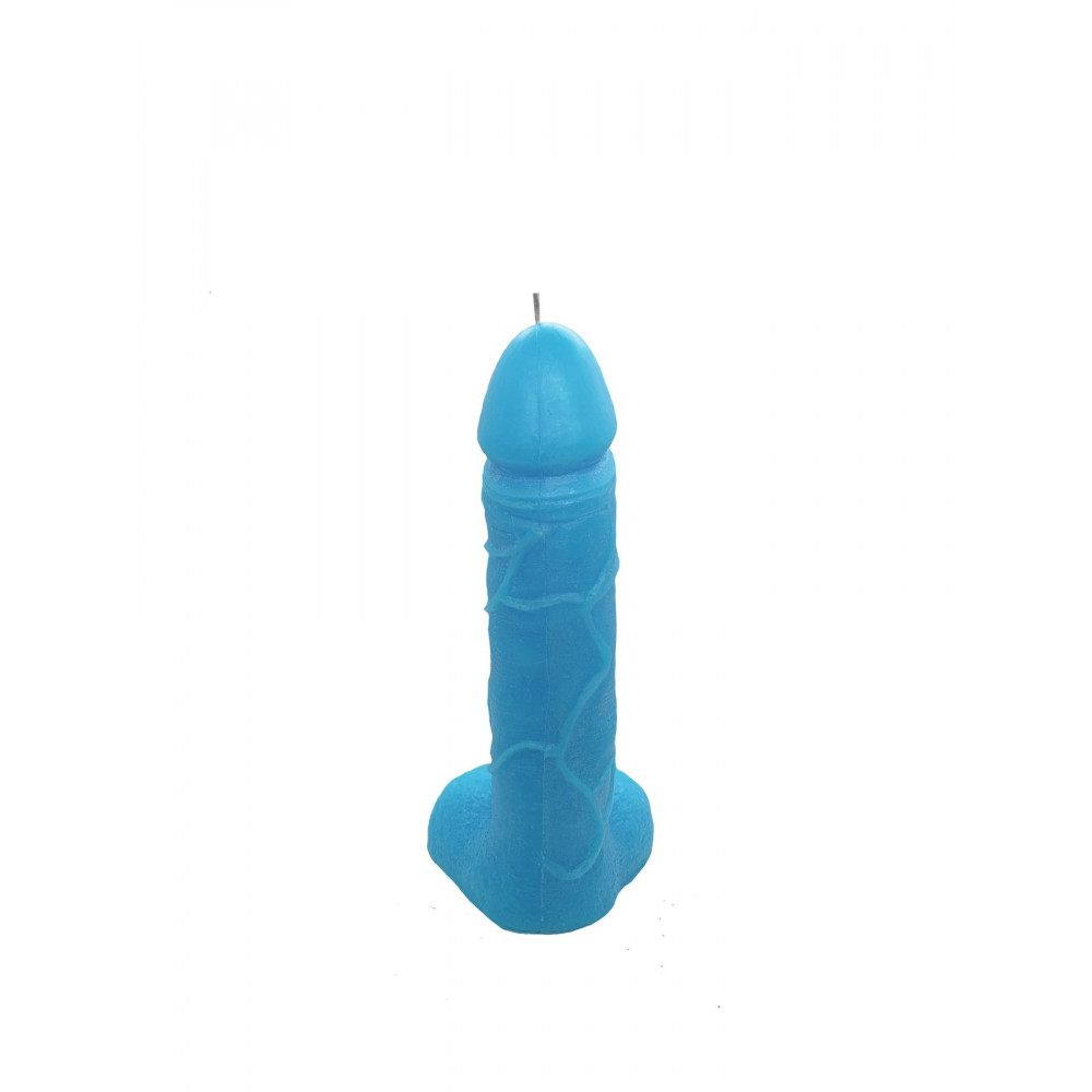 Секс приколы - Свеча в виде члена Чистый Кайф Blue size L 1
