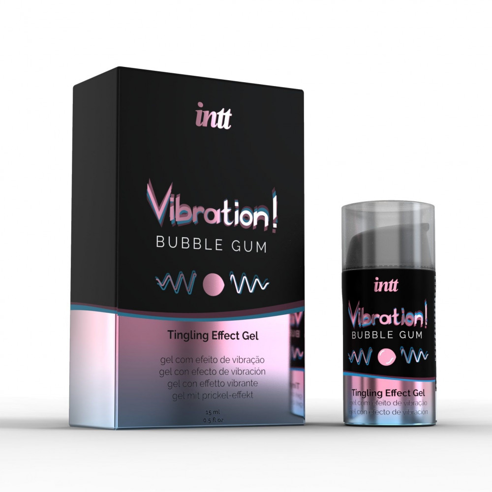 Женские возбудители - Жидкий вибратор Intt Vibration Bubble Gum (15 мл), густой гель, очень вкусный, действует до 30 минут