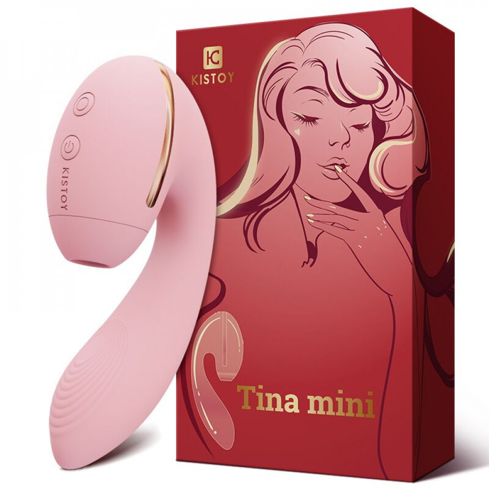 Вибраторы вакуумные - Вакуумный вибратор KISTOY Tina Mini Pink, вагинально-клиторальный 1