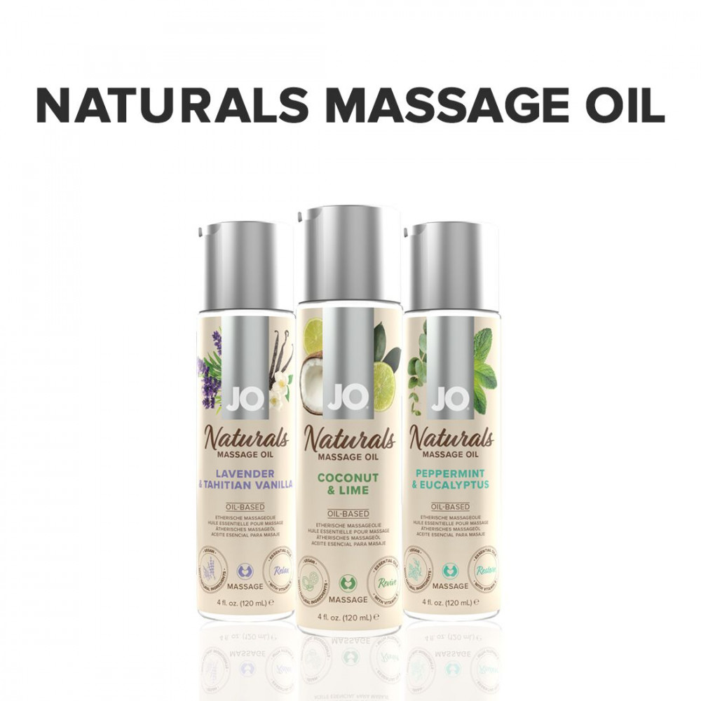 Массажные масла - Массажное масло System JO Naturals Massage Oil Coconut&Lime с натуральными эфирными маслами 120мл 1