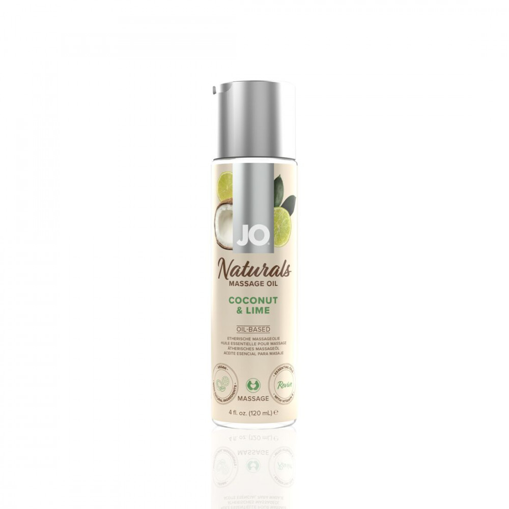 Массажные масла - Массажное масло System JO Naturals Massage Oil Coconut&Lime с натуральными эфирными маслами 120мл